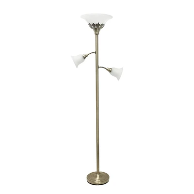 Lalia Home Torchiere Floor Lamp with 2 Reading Lights