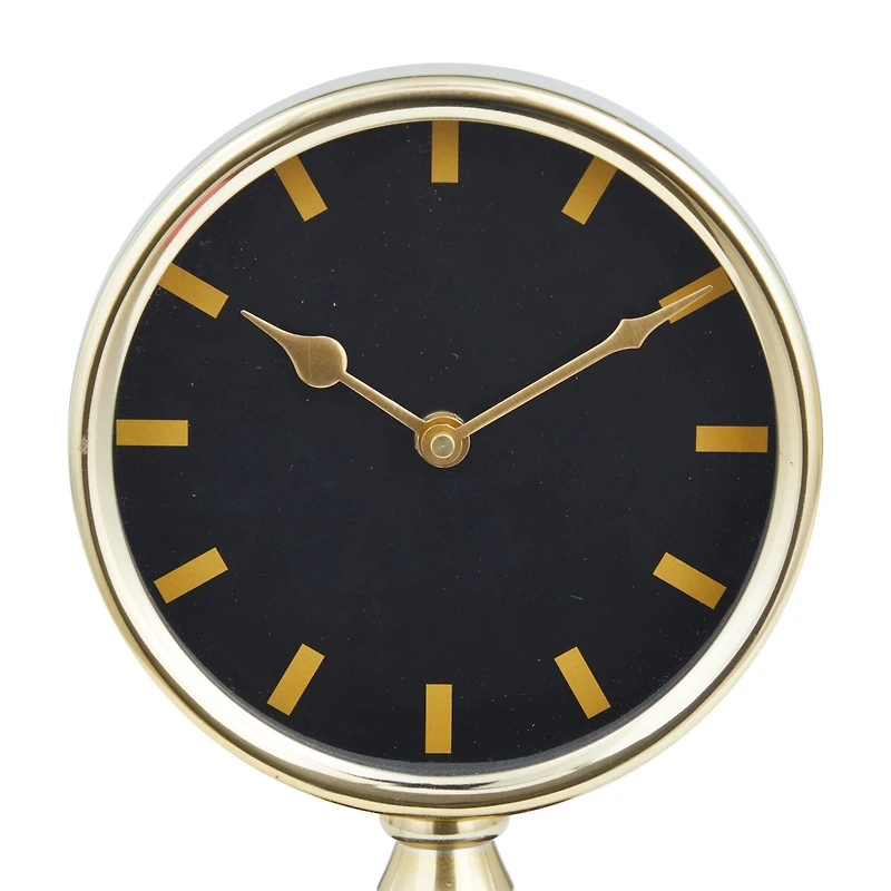 The Novogratz Gold Modern Abstract Clock, 6" x 4" x 9"