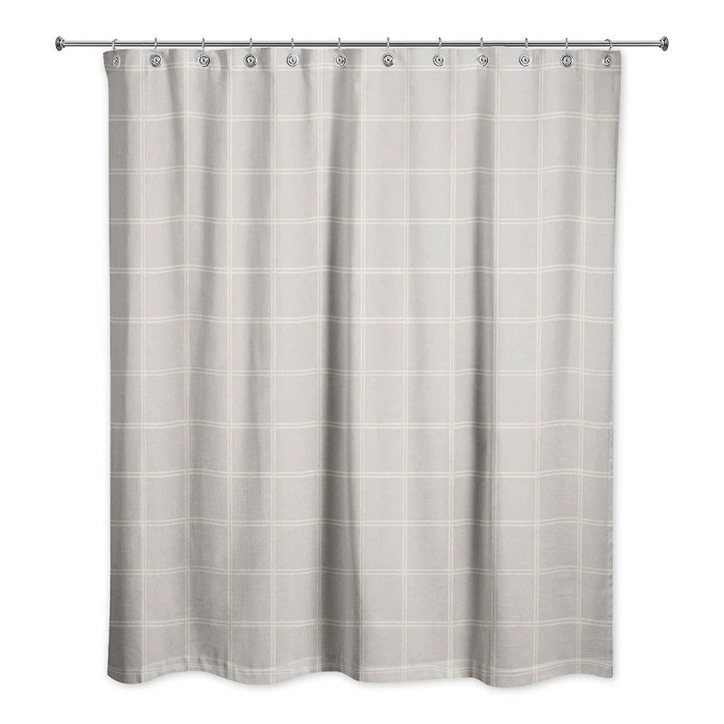 Gray and White Check Shower Curtain