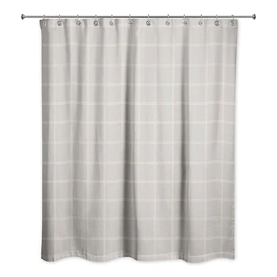 Gray and White Check Shower Curtain