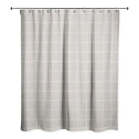 Gray and White Check Shower Curtain