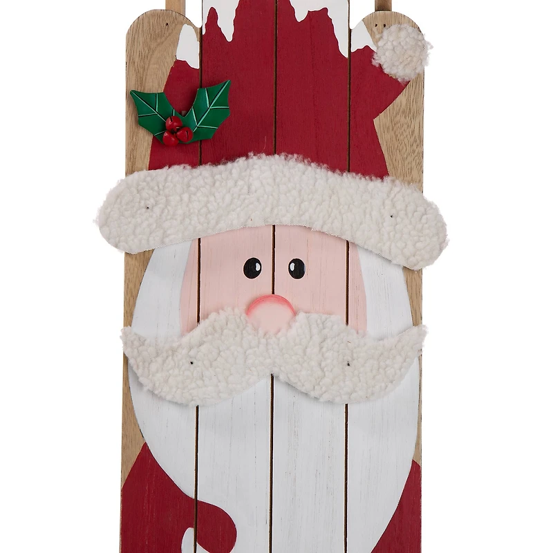 Glitzhome® 42" Wooden Sleigh Santa Porch Sign