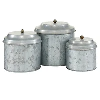 Silver Metal Decorative Farmhouse Jar Set