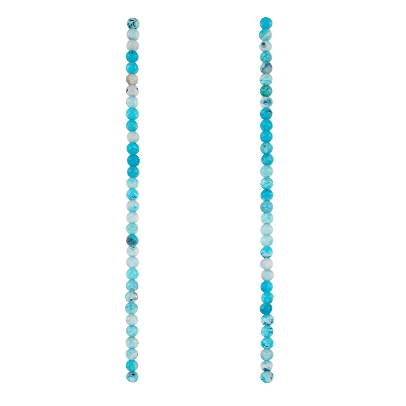 Blue Agate Round Beads, 4mm by Bead Landing™