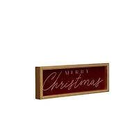 18" Cranberry & Gold Merry Christmas Velvet Tabletop Décor by Ashland®