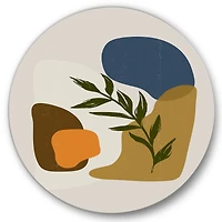 Designart - Botanical Minimalist Shapes With Green Leaf