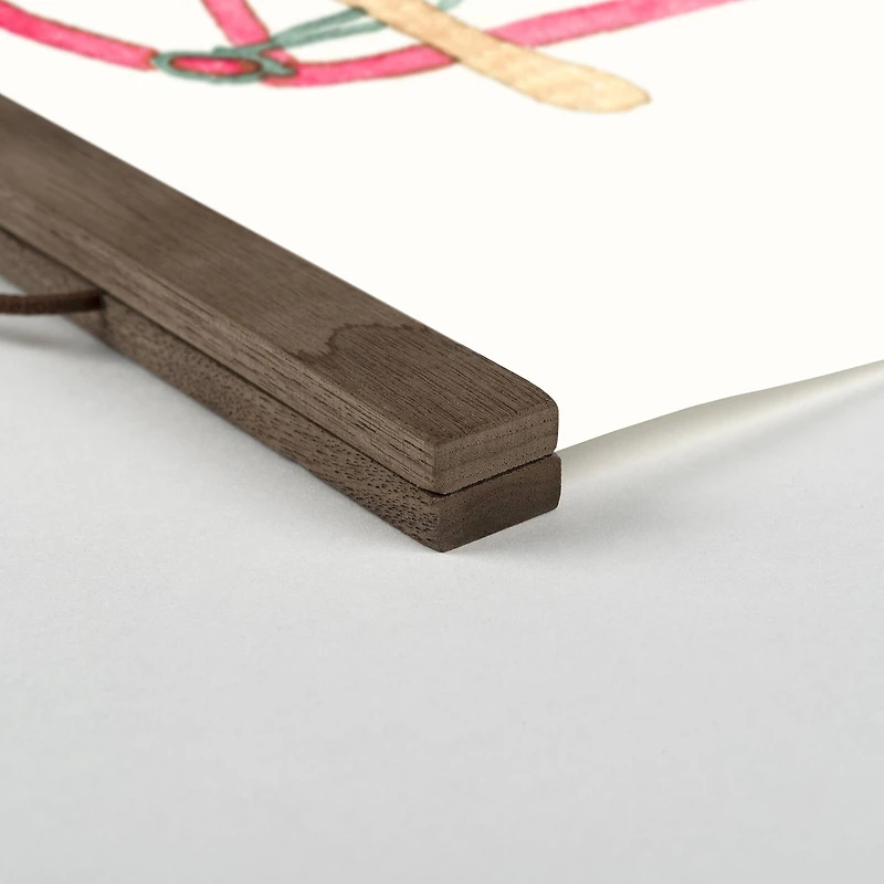 Dashing Snow Sled 12x18 Teak Hanging Canvas