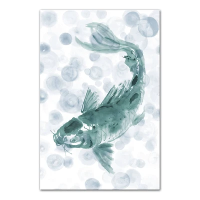 Koi with Bubbles Canvas Wall Art