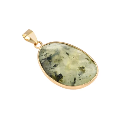 Prehnite Faceted Teardrop Pendant by Bead Landing™