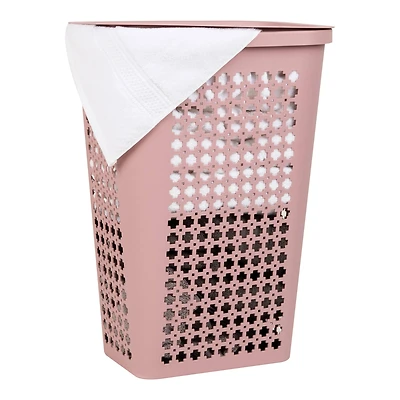 Mind Reader 50L Tapered Laundry Hamper with Swiss Cross Cut-Outs