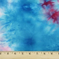 Fabric Merchants Magenta, Blue, Lilac & Sage Tie Dye Double Brushed 4-Way Stretch Fabric