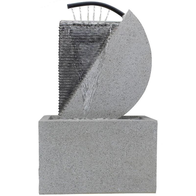 20" Gray Modern Style Rainfall Outdoor Water Fountain