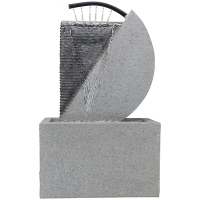 20" Gray Modern Style Rainfall Outdoor Water Fountain