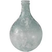 17" Clear Frosted Spanish Glass Bottle Vase