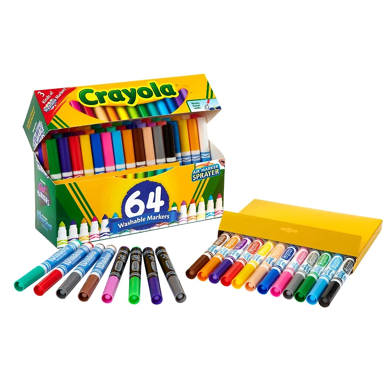 6 Packs: 64 ct. (384 total) Crayola® Washable Broad Line Markers