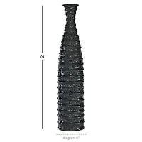 24" Black Stoneware Traditional Vase