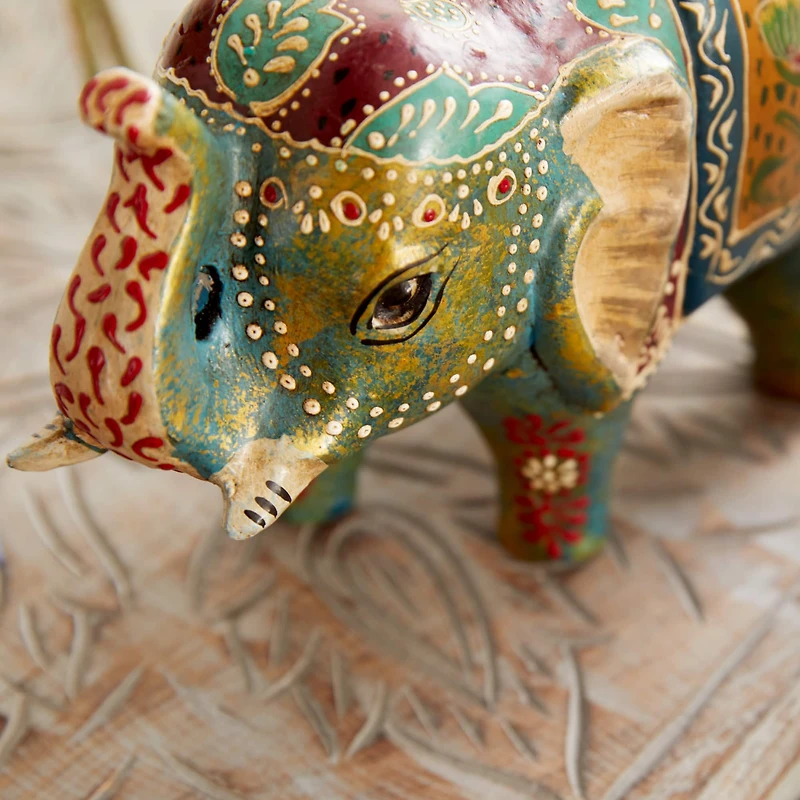 Ceramic Eclectic Elephant Sculpture Set
