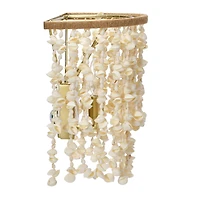 Hello Honey® 10" Round Metal and Shell Wall Sconce