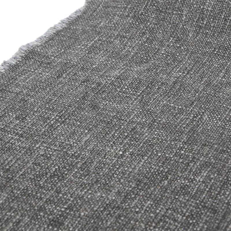 Hello Honey® 108" Gray Linen-Blend Table Runner with Frayed Edges