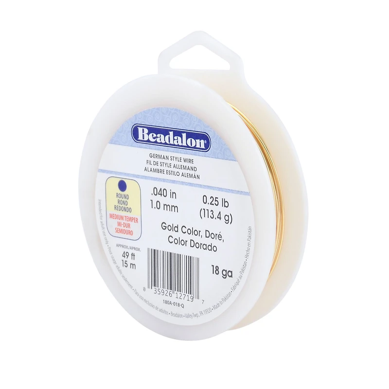 Beadalon® Gauge Gold Round German Style Wire