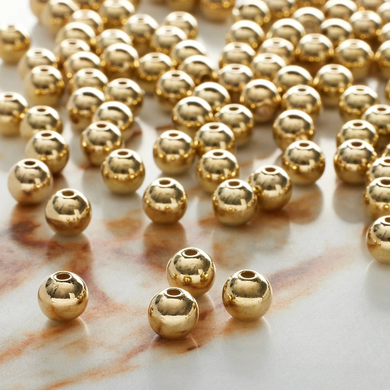 Metallic CCB Round Craft Beads by Bead Landing