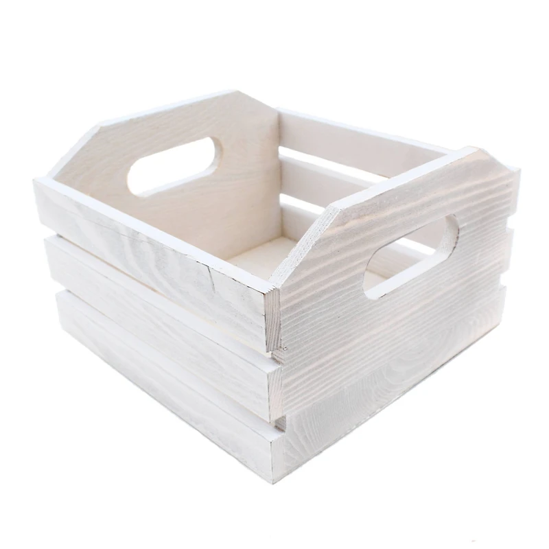 ArtSkills® 7" Medium Rustic Whitewash Crate, 4ct.