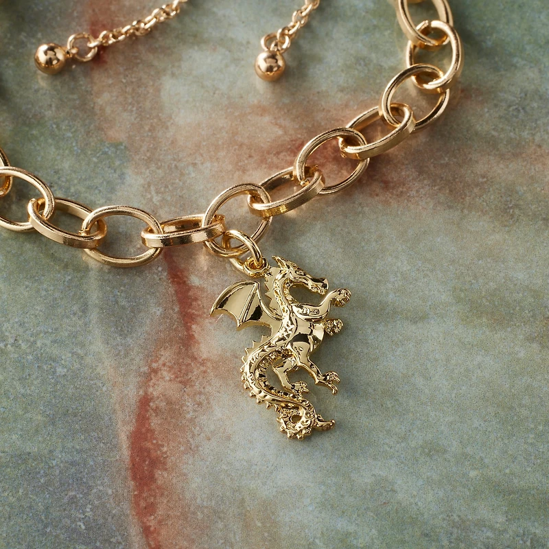 14K Gold Plated Dragon Charm by Bead Landing™
