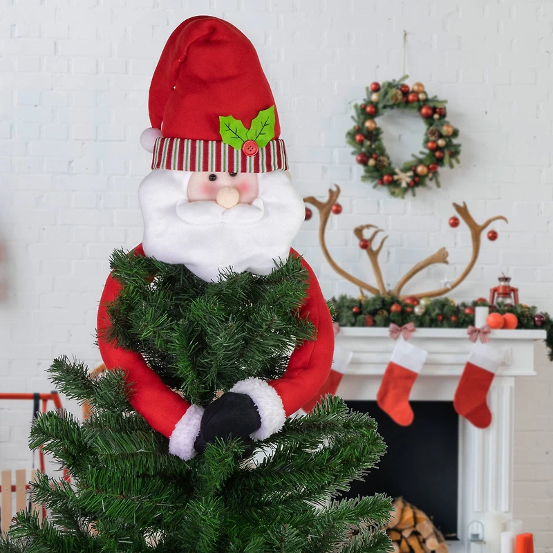 27" Unlit Plush Santa Claus Christmas Tree Topper