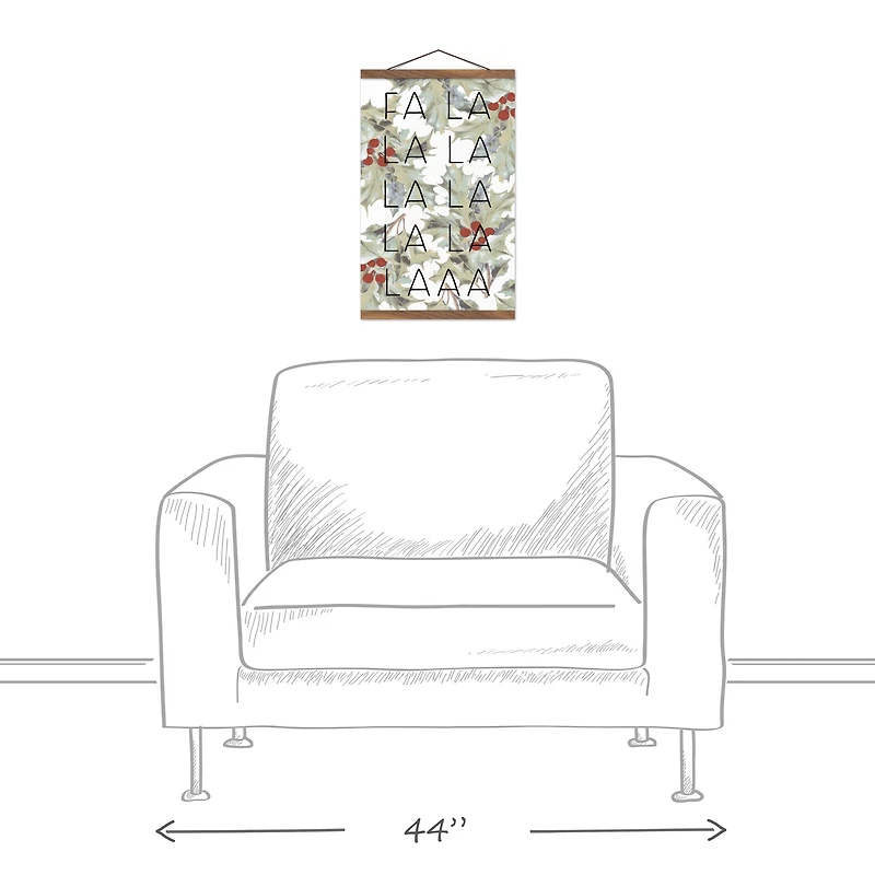 Fa La La La 12x18 Teak Hanging Canvas