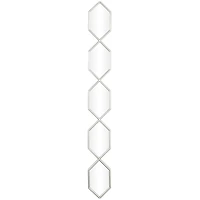 Silver Metal Slim Stacked Chain 5 Layer Wall Mirror with Trellis Pattern 7" x 1" x 59"