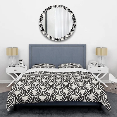 Designart 'Retro Art Deco Waves I' Mid-Century Duvet Cover Set