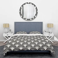 Designart 'Retro Art Deco Waves I' Mid-Century Duvet Cover Set