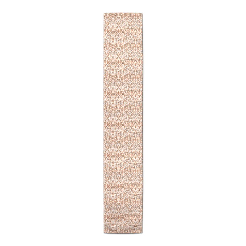 90" Orange Damask Poly Twill Table Runner