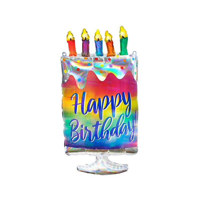 30" Happy Birthday Cake Mylar Balloon
