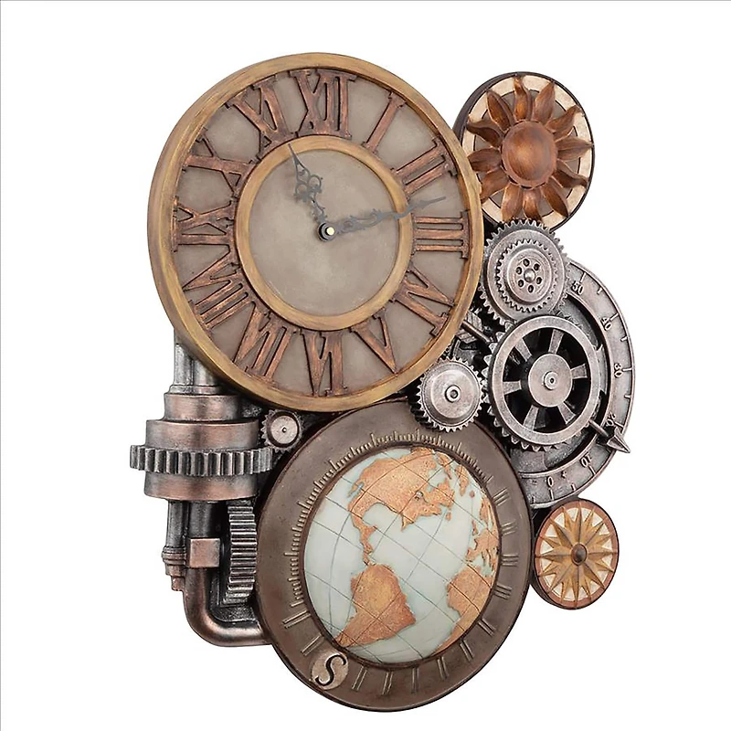 Design Toscano 25" Gears of Time Sculptural Wall Clock