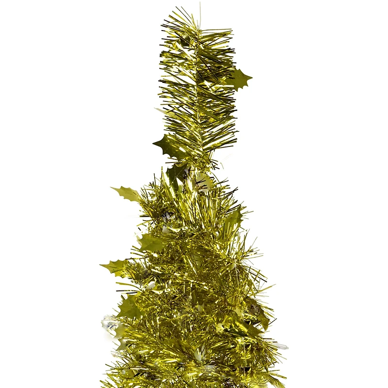 6ft. Unlit Gold Tinsel Pop-Up Artificial Christmas Tree