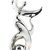25" Silver Ceramic Modern Twist Sculpture