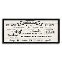 Stupell Industries Kitchen Rules List Family Happiness Motivational Phrases Framed Wall Art