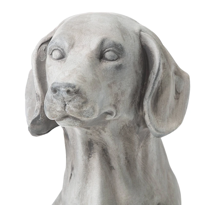 Glitzhome® 28.25" Light Gray Sitting Labrador Retriever Dog Statues, 2ct.