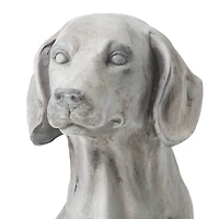 Glitzhome® 28.25" Light Gray Sitting Labrador Retriever Dog Statues, 2ct.