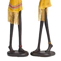Handmade Polystone African Women Inspired Sculpture Set