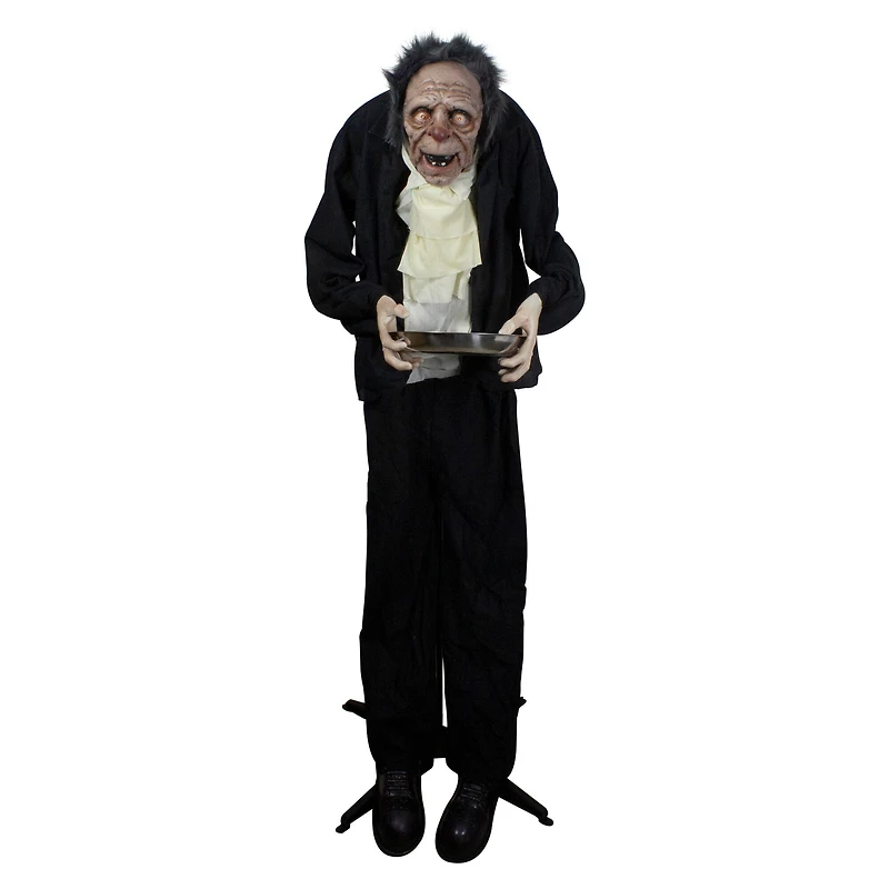 6ft. Lighted Animated Scary Butler Standing Halloween Decoration