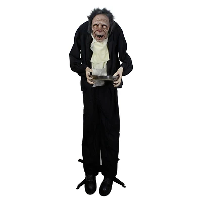 6ft. Lighted Animated Scary Butler Standing Halloween Decoration