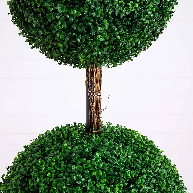 7ft. UV Resistant Artificial Triple Ball Boxwood Topiary Tree (Indoor/Outdoor)