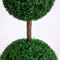 7ft. UV Resistant Artificial Triple Ball Boxwood Topiary Tree (Indoor/Outdoor)