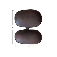 Hello Honey® 6" Brown Mango Wood Dual Cavity Serving Dish