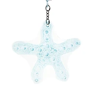 32" Blue Swirl Wind Spinner Metal Crab & Starfish Windchime