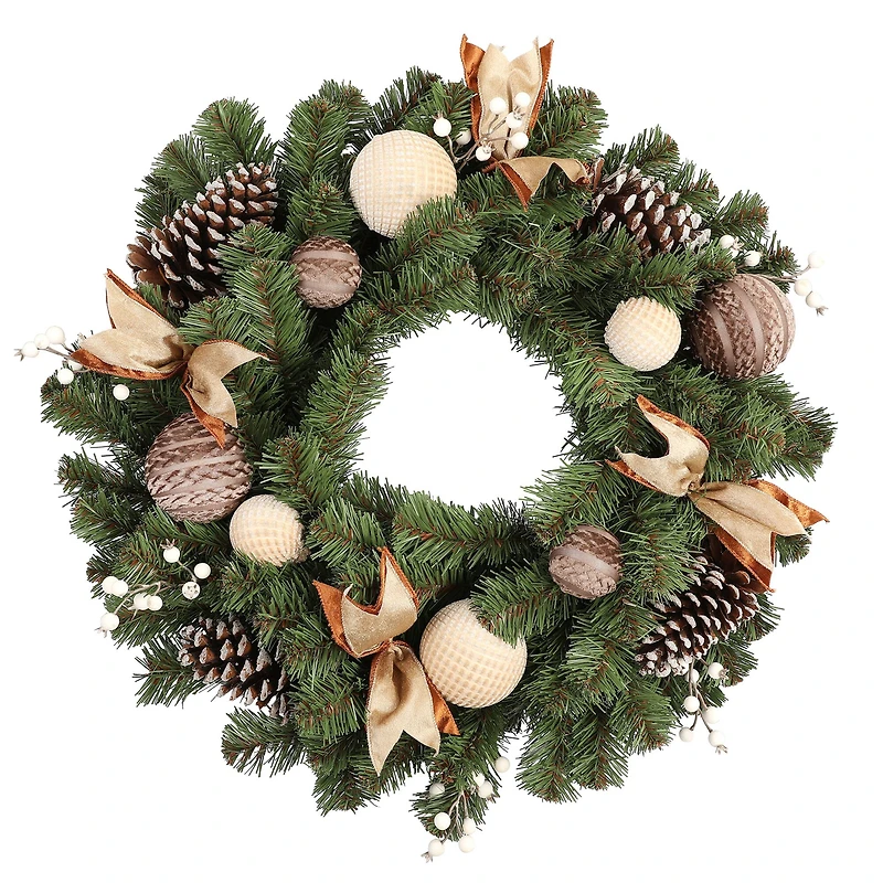28" Pinecone & Ornament Wreath by Ashland®