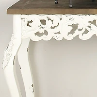 White Farmhouse Wood Console Table, 30" x 46"