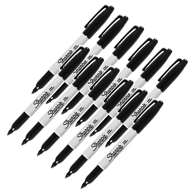 Sharpie® Fine Point Permanent Marker, Black, Pack of 12